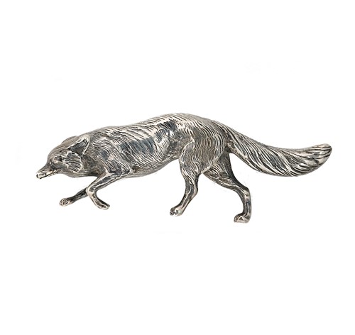 Lot 273 - A silver model of a fox