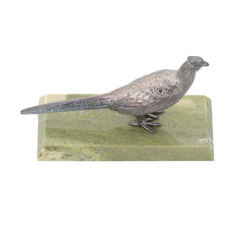 Lot 267 - A modern silver model of a standing pheasant