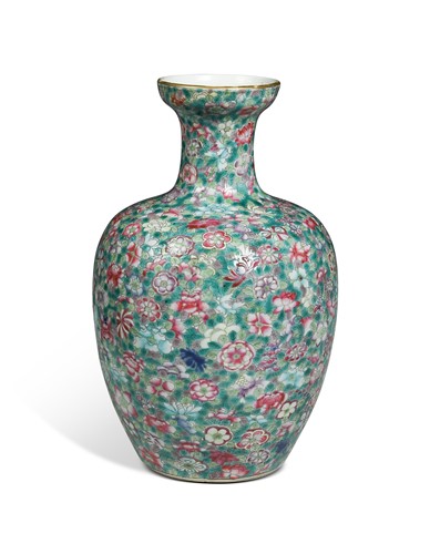 Lot 25 - A Chinese porcelain millefiori vase, Qing Dynasty, 19th century