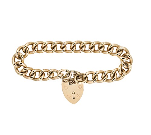 Lot 189 - A late 20th century 9ct gold padlock bracelet