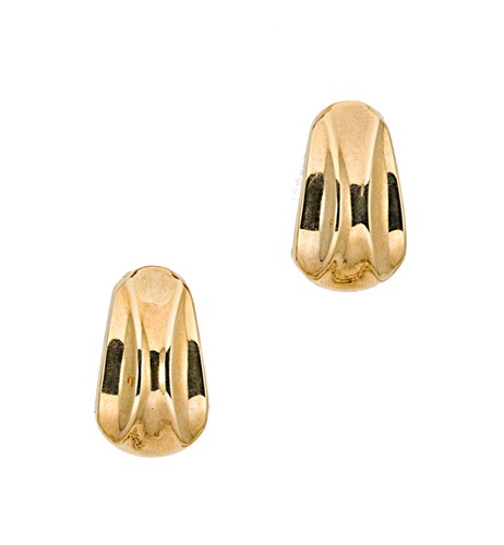 Lot 46 - A pair of 9ct gold fluted ear clips