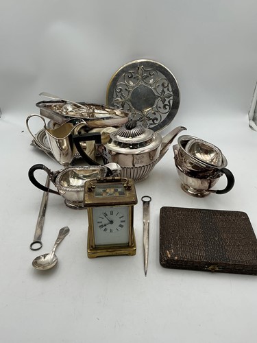 Lot 302 - A box of mixed silver-plated items including...
