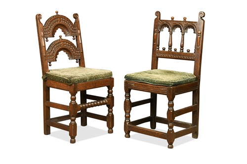 Lot 364 - Two oak Derbyshire chairs, 17th century