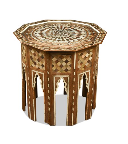 Lot 648 - A North African mother of pearl inlaid occasional table, early 20th century