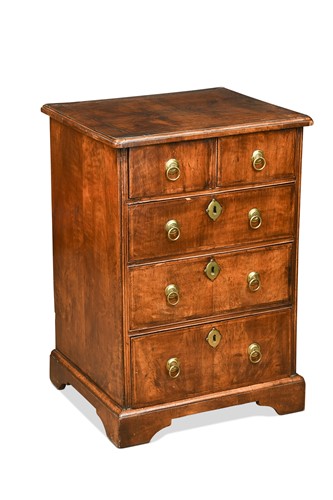 Lot 343 - A small walnut chest, 18th century