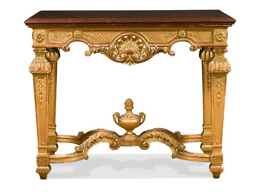 Lot 517 - A Louis XIV style giltwood console table, late 19th century