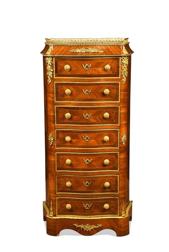 Lot 485 - A French tulipwood secretaire chest of drawers, late 19th century