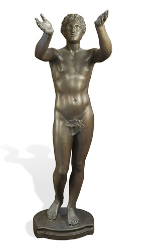 Lot 631 - A large bronzed model of The Berlin Adorant or Praying Boy, late 19th century