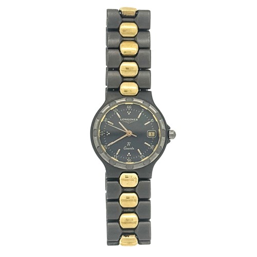 Lot 98 - Longines - A Titanium quartz wristwatch,...