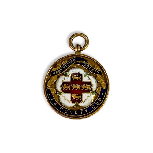 Lot 4 - A 9ct gold and enamelled West Riding County...