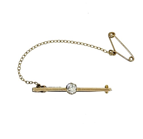Lot 78 - A Victorian single stone diamond brooch,...