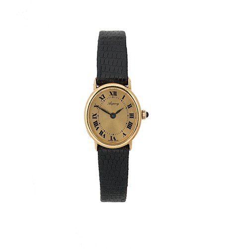 Lot 255 - Asprey - An 18ct gold wristwatch