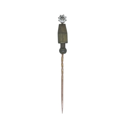 Lot 80 - A single stone diamond stick pin, claw set old...
