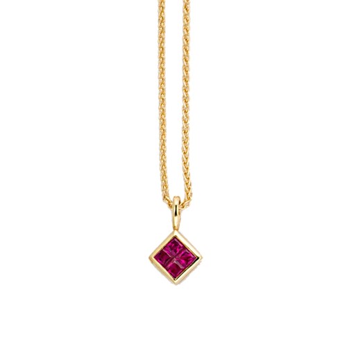 Lot 137 - An 18ct gold ruby pendant and chain