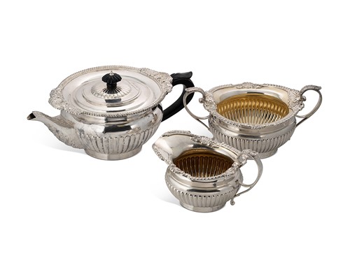 Lot 368 - An associated Victorian silver three-piece tea set