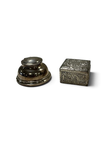 Lot 299 - A circular desk inkwell, Birmingham 1921,...