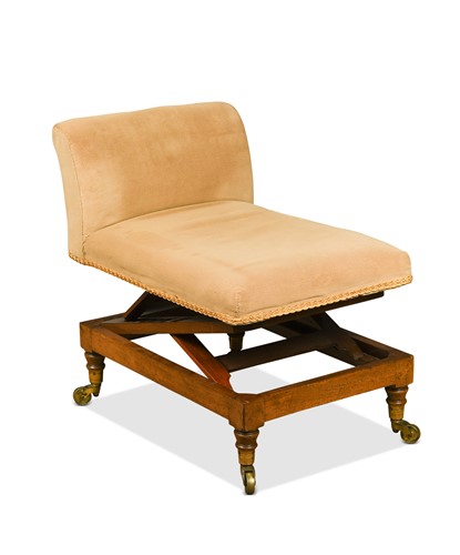 Lot 588 - A mahogany gout stool, 19th century