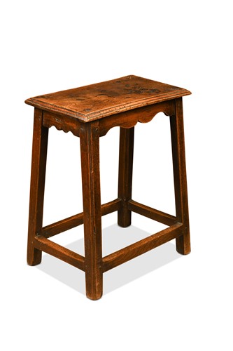Lot 354 - An elm top coffin bier or stool, 18th century