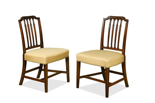 Lot 443 - A pair of George III mahogany chairs