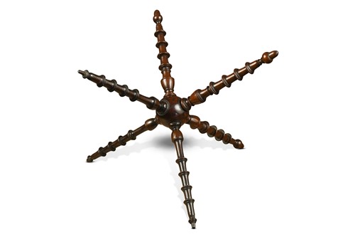 Lot 570 - A late George III turned mahogany 'cat' or bowl stand