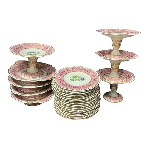 Lot 76 - A pink border floral service