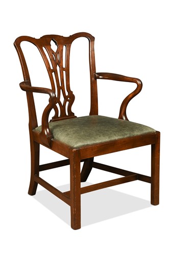 Lot 440 - A George III mahogany open armchair