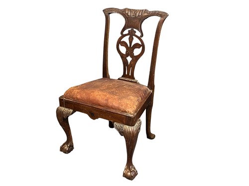 Lot 714 - A George III fruitwood side chair, with...