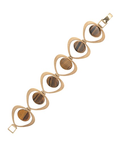 Lot 190 - A late 20th century tiger's eye bracelet