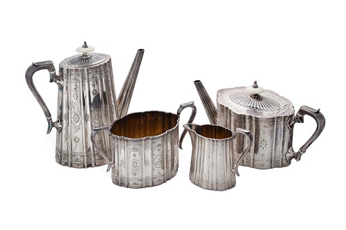 Lot 369 - A Victorian silver four piece tea set