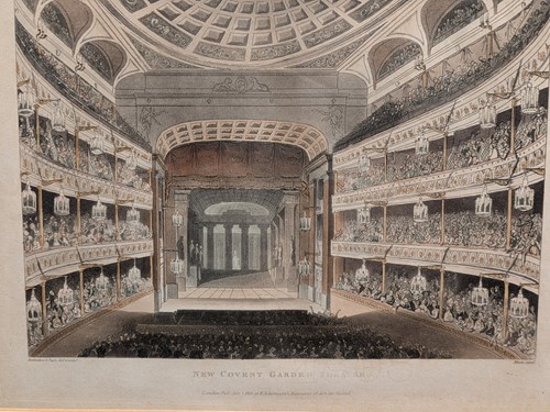 Lot 352 - Pugin & Rowlandson, four coloured Theatre...