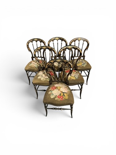 Lot 538 - A set of six late 19th century ebonised...