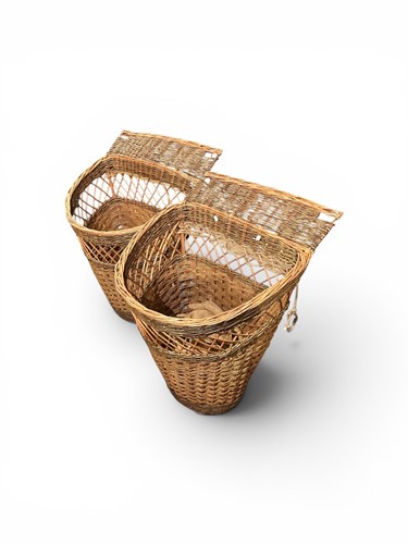 Lot 682 - A pair of wicker vendange or grape harvest...
