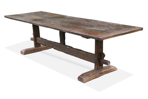 Lot 318 - An oak refectory type table, 17th century and later