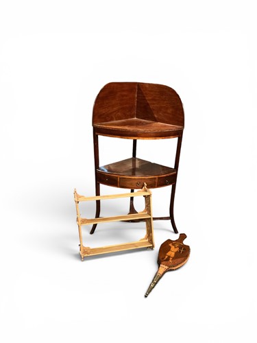 Lot 758 - A set of beech hanging shelves with frett cut...