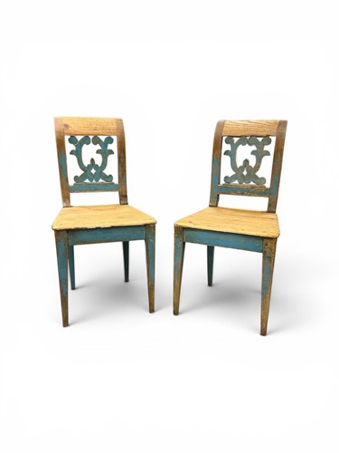 Lot 618 - A pair of 19th century or earlier painted...