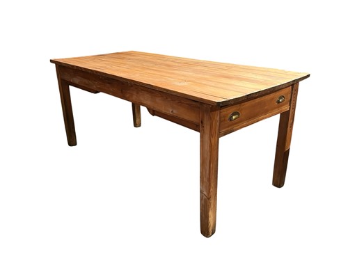 Lot 740 - A pine kitchen table, early 20th century, the...