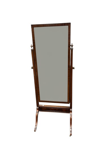 Lot 593 - An early 20th century mahogany cheval mirror...