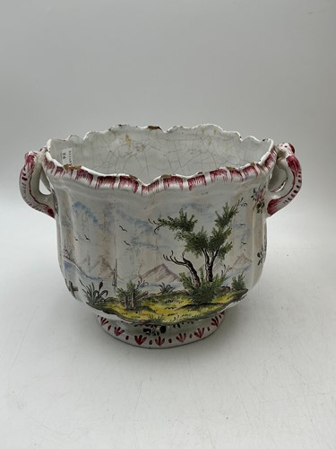 Lot 16 - A faience planter, continental 19th century,...