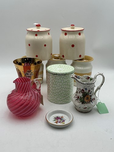 Lot 63 - A collection of kitchen jars: to include a...