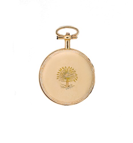 Lot 238 - A Georgian enamelled miniature verge fob watch