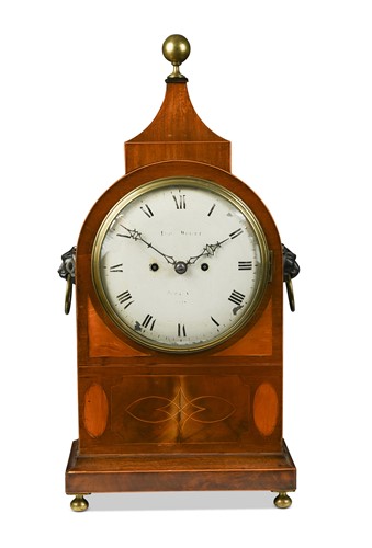 Lot 450 - A Regency mahogany and inlaid bracket clock signed John Wright, Dorking