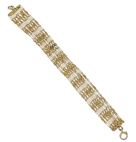 Lot 15 - A seven row fancy rope style bracelet, length...