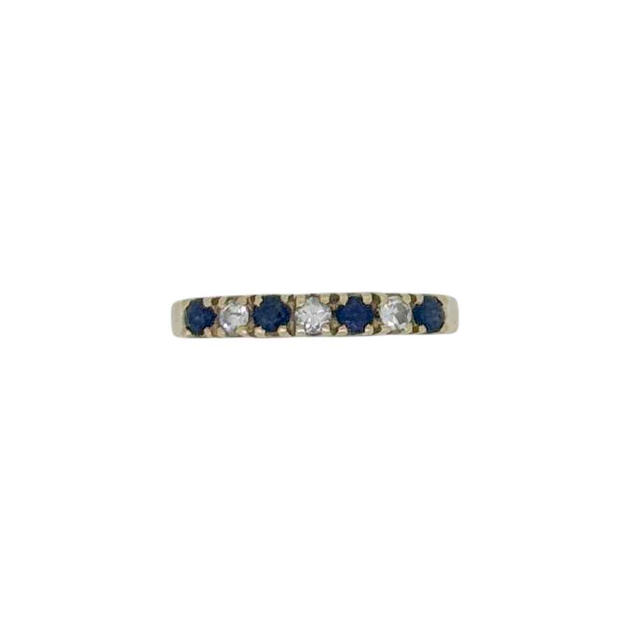 Lot 8 - A sapphire and diamond half hoop style ring,...