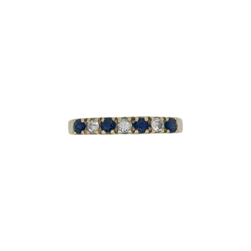 Lot 8 - A sapphire and diamond half hoop style ring,...