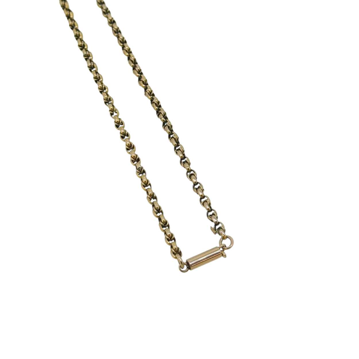 Lot 10 - A fancy belcher link chain, length 40cm,...