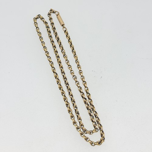 Lot 10 - A fancy belcher link chain, length 40cm,...