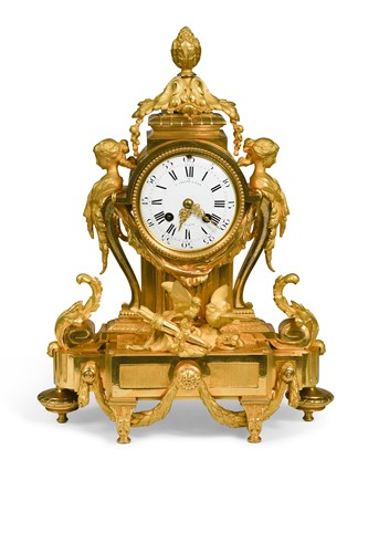 Lot 483 - A French ormolu mantel clock by C. Taylor & Son, Paris, 19th century