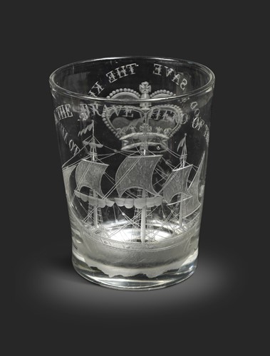 Lot 637 - Admiral lord Nelson - a glass beaker