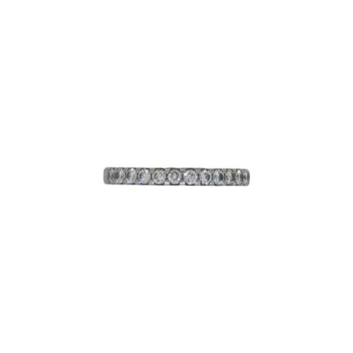 Lot 25 - A platinum half hoop style diamond ring, size...