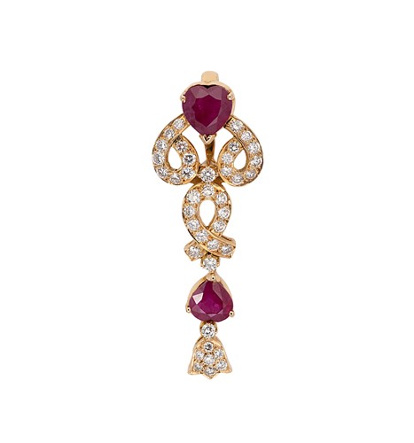 Lot 140 - A ruby and diamond pendant